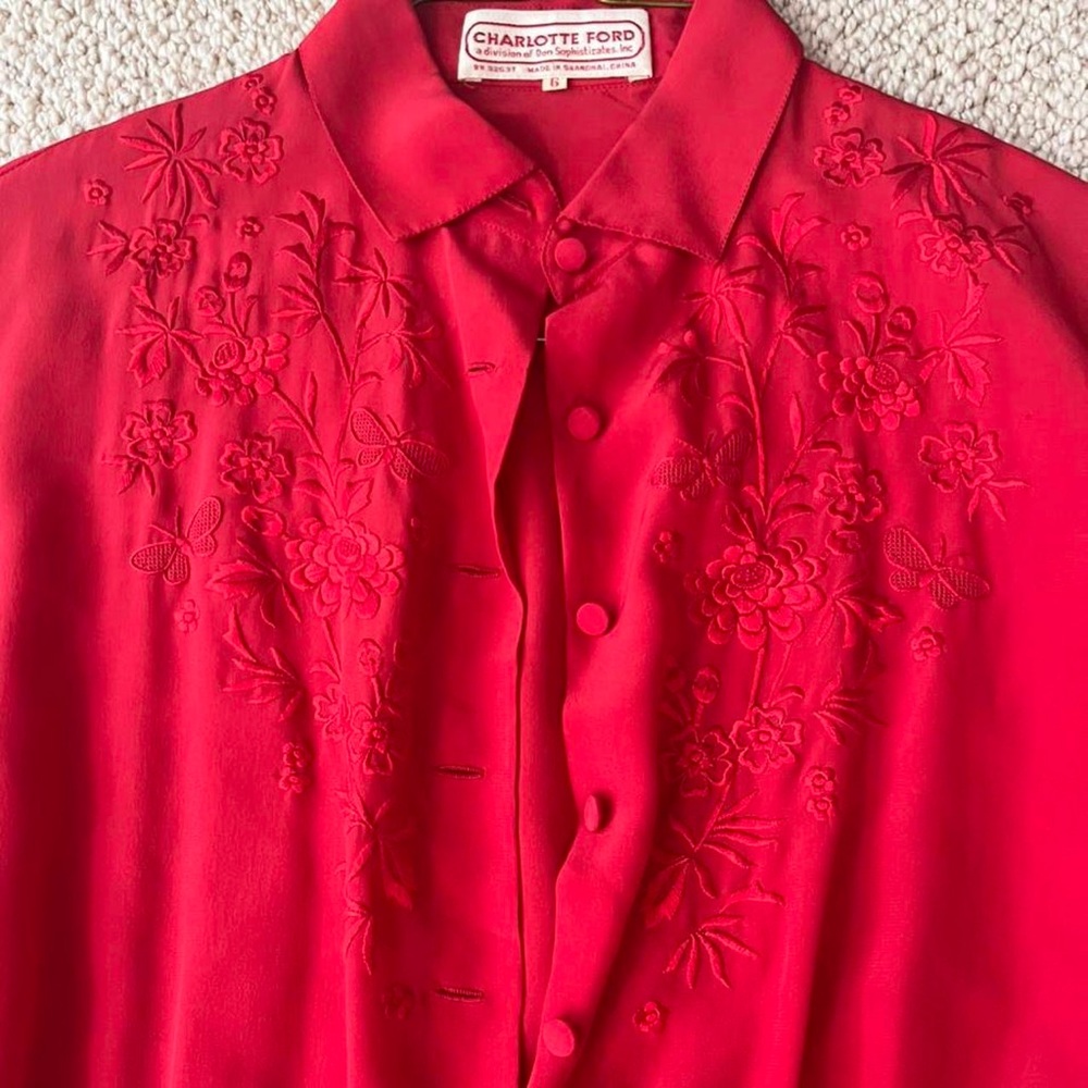 Vintage red silk dress